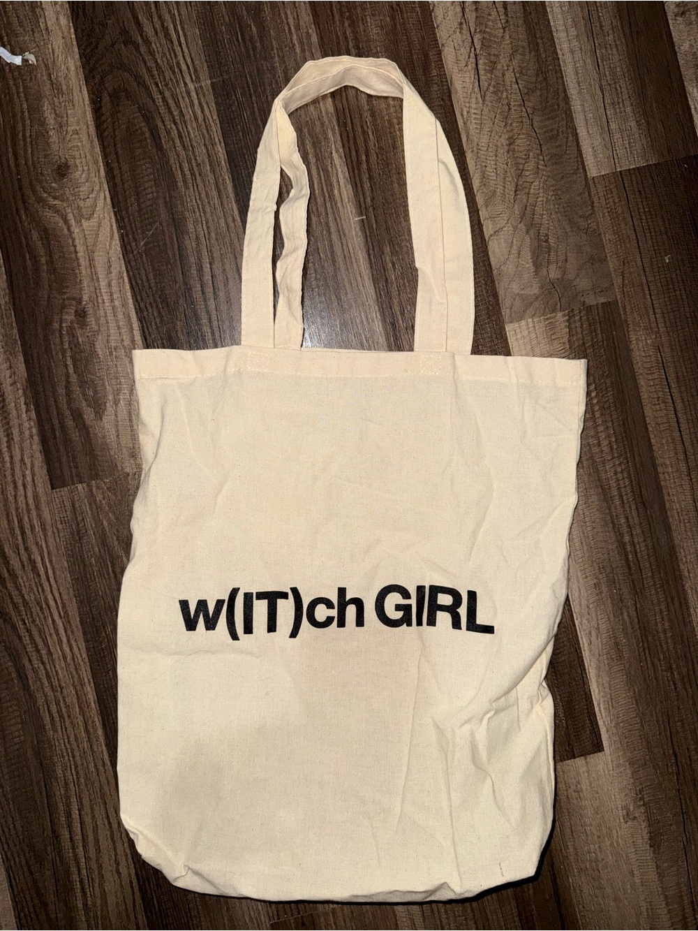 Maisie Peters The Good Witch Tour Tote Bag with "w(IT)ch GIRL" Print - Cream